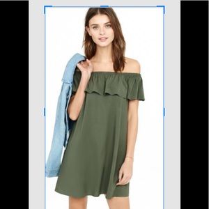 Brand new olive green Off the shoulder dress